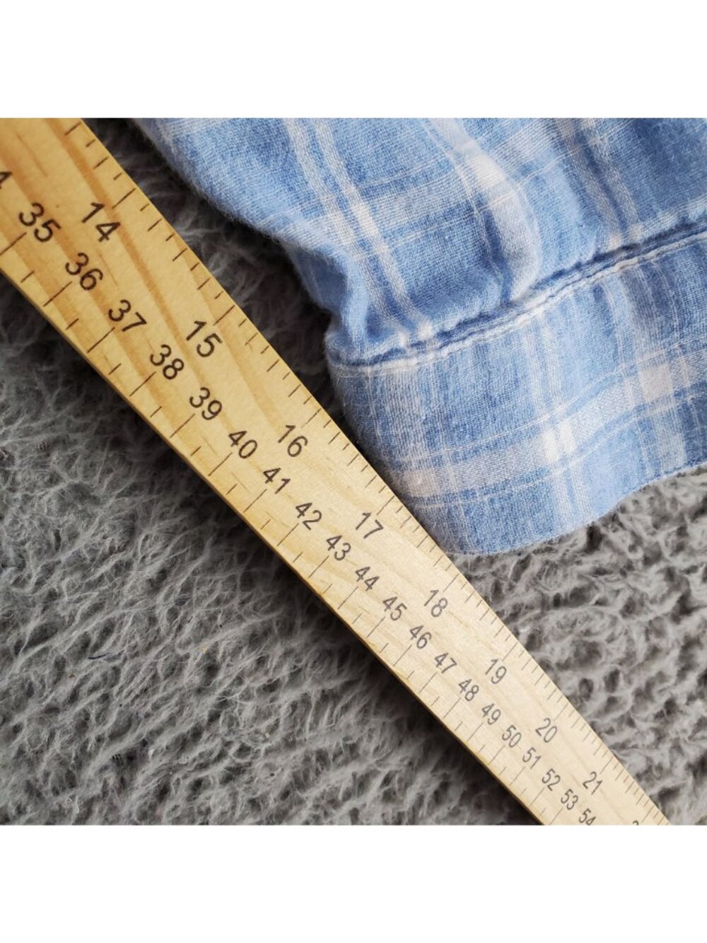 J. Jill Top Womens Small Blue Plaid Cotton Long Sleeve Button Up - Picture 8 of 10